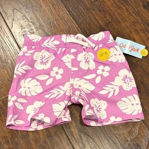 Cat & Jack Lavender Floral Swim Shorts
